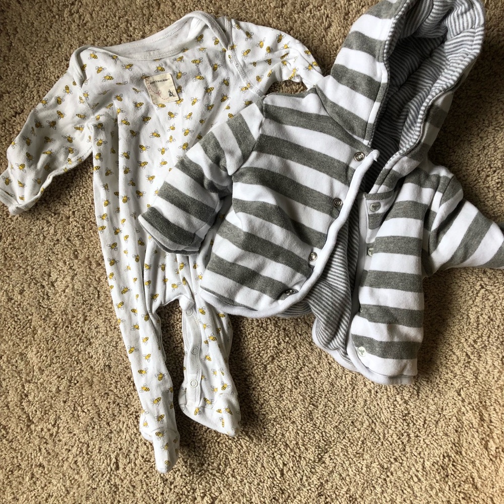 Burt’s Bees Organic FOUR Bundle newborn, 0-3, 3-6